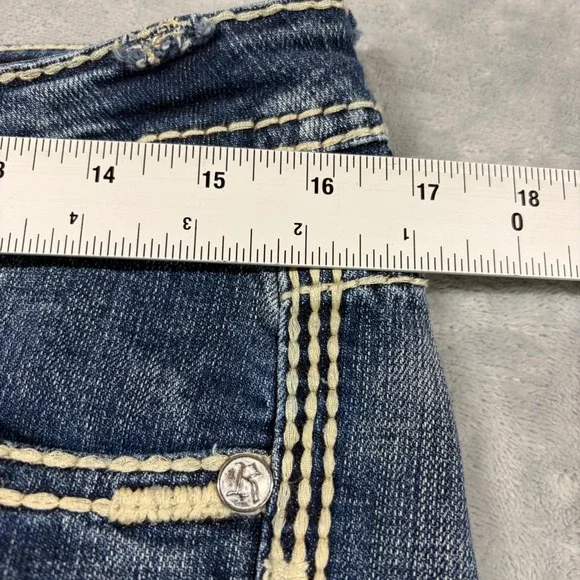 VTG Rock and Roll Cowgirl Riding Jeans 30x36 Measure 34x30 Medium Wash Bootcut - Picture 3 of 8